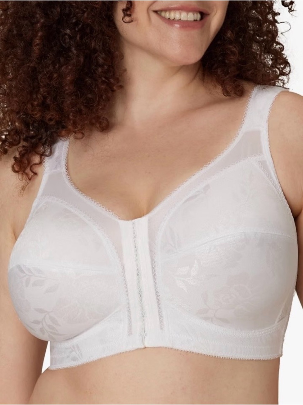 Playtex White Front-Closure Full Coverage Bra 18 hr